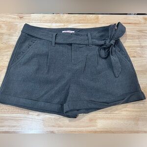 Candies girls Gray Pleated Summer Shorts with Belt Stretch 16